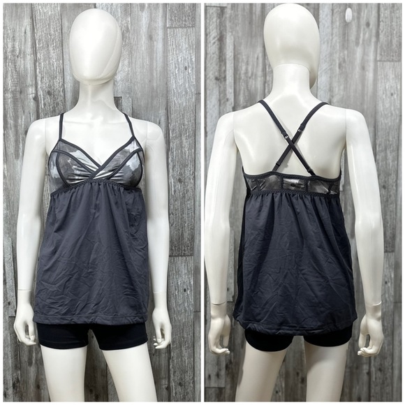 ⭐️Lululemon Rehearsal Tank in Black / White Coal Tinted Canvas Super [1706] - Picture 1 of 8